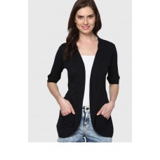 OVER COAT WITH POCKETS - BLACK 